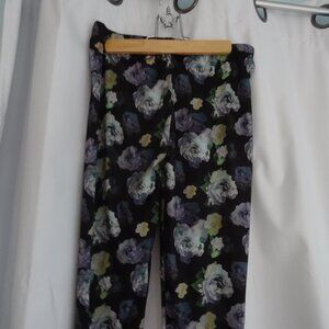 womens rose print leggings size small brand new